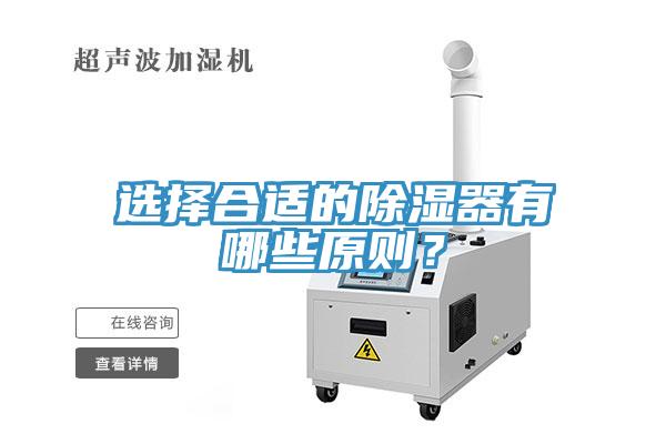 選擇合適的除濕器有哪些原則？