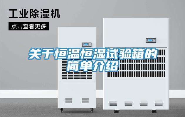 關(guān)于恒溫恒濕試驗箱的簡單介紹
