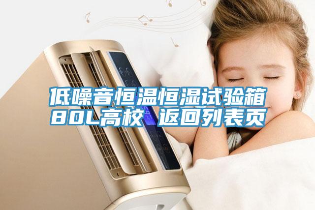 低噪音恒溫恒濕試驗(yàn)箱80L高校 返回列表頁(yè)