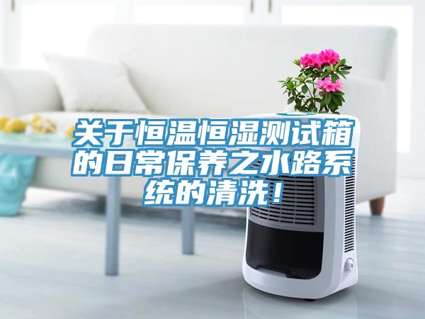 關(guān)于恒溫恒濕測試箱的日常保養(yǎng)之水路系統(tǒng)的清洗！
