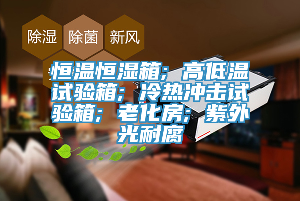 恒溫恒濕箱; 高低溫試驗(yàn)箱; 冷熱沖擊試驗(yàn)箱; 老化房; 紫外光耐腐