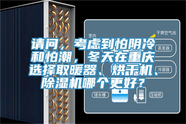 請問，考慮到怕陰冷和怕潮，冬天在重慶選擇取暖器、烘干機、除濕機哪個更好？