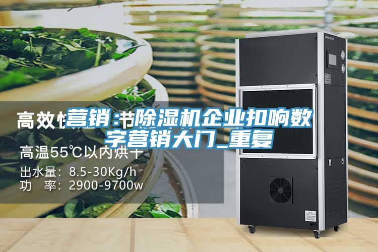營銷：除濕機企業(yè)扣響數(shù)字營銷大門_重復